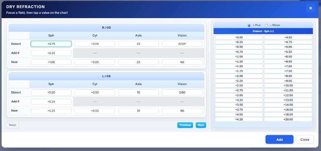 EyeHMS dry refraction module